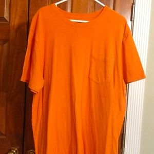 Men's Orange Magellan pocket tee in XL